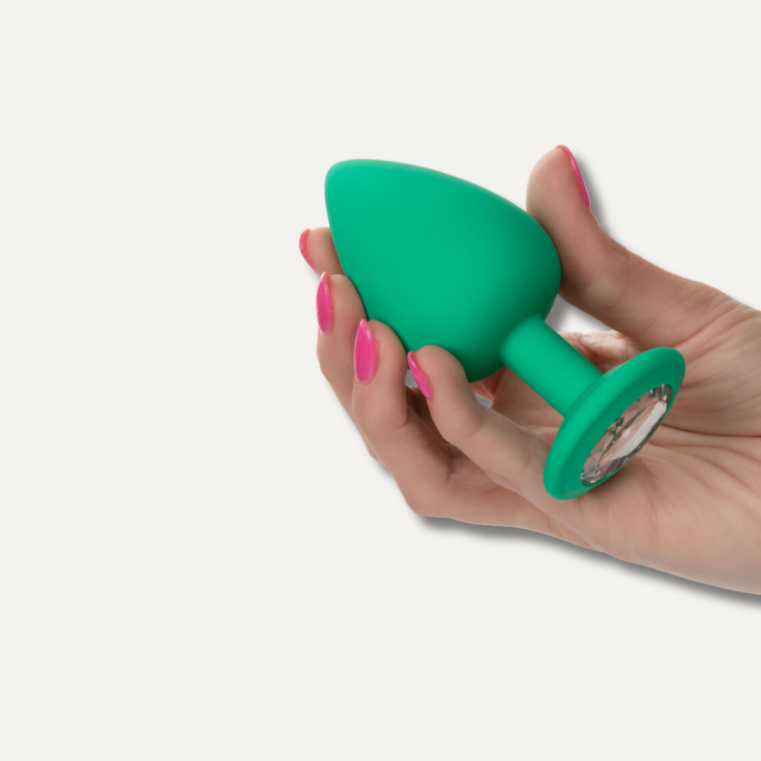 Gem Butt Plugs in Green, pack of 3 in different sizes